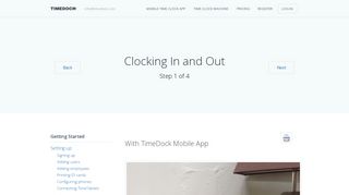 Clocking In with Mobile - TimeDock