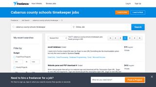 Cabarrus county schools timekeeper Jobs, Employment | Freelancer