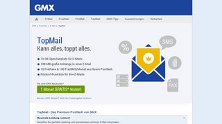 GMX TopMail - E-Mail maximal mit dem Alleskönner-Postfach