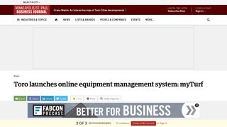 Toro launches online equipment management system: myTurf ...