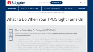 What To Do When Your TPMS Light Turns On |