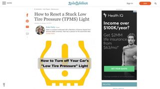 How to Reset a Stuck Low Tire Pressure (TPMS) Light | AxleAddict