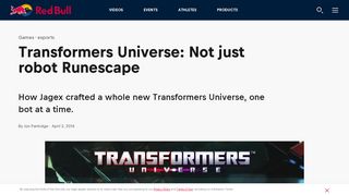 Games Transformers Universe: Not just robot Runescape ... - Red Bull