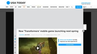 New 'Transformers' mobile game launching next spring - USA Today