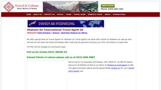 Shaheen Airline International Travel agent IDS Special fares