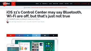 iOS 11's Control Center may say Bluetooth, Wi-Fi are off, but that's just ...