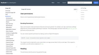 Graph API User, Permissions - Facebook for Developers