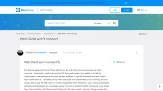 Web Client won't connect - TeamViewer Community - 31178