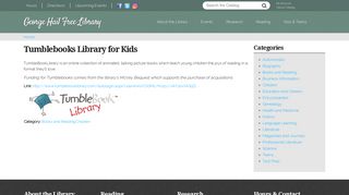 Tumblebooks Library for Kids | George Hail Free Library