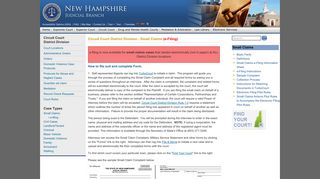 New Hampshire Judicial Branch - Circuit Court District Division - Small ...