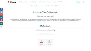 Income Tax Calculator - Estimate Your Tax Refund | TurboTax® Official