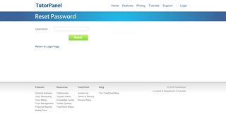Reset Password - TutorPanel