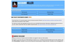 Delete your Twickerz account | accountkiller.com