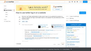 How to use twitter log-in on a website - Stack Overflow