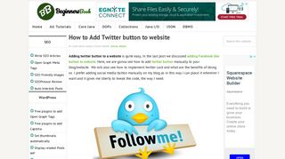 How to Add Twitter button to website - BeginnersBook.com