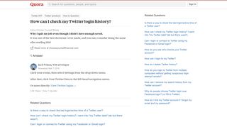 How to check my Twitter login history - Quora