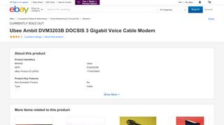 Ubee Ambit DVM3203B DOCSIS 3 Gigabit Voice Cable Modem | eBay
