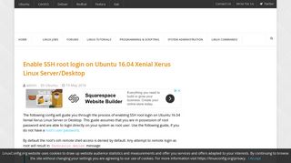 Enable SSH root login on Ubuntu 16.04 Xenial Xerus Linux Server ...