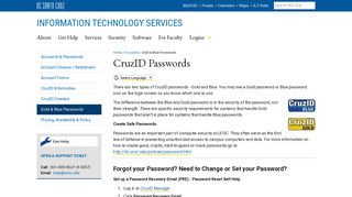 CruzID Passwords - UC Santa Cruz