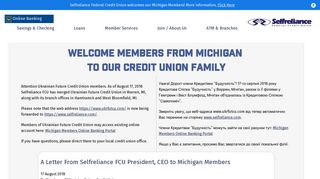 Welcome Members From Michigan ... - Selfreliance Federal Credit Union