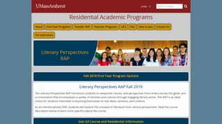 Literary Perspectives RAP | Residential Academic Programs | UMass ...