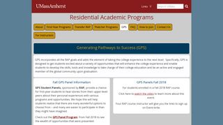 GPS | Residential Academic Programs | UMass Amherst