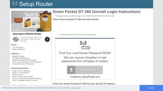 How to Login to the Green Packet DT-360 Umniah - SetupRouter