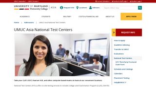 UMUC Asia National Test Centers | UMUC Asia