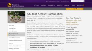 Student Account Information | University of North Alabama