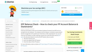 EPF Balance Check Online - Know your PF Account Balance Status