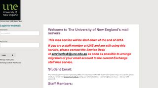 UNE - Mail - Welcome to The University of New England's mail servers