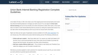 Union Bank Internet Banking Registration Complete Guidelines