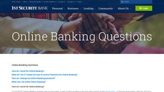 Online Banking Questions | 1st Security Bank