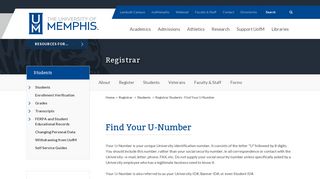Registrar Students - Find Your U-Number - Registrar - The University ...