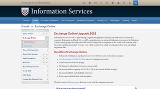 Exchange Online - E-mail, Information Services, University of Richmond