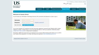 Sussex Direct Login Page - University of Sussex