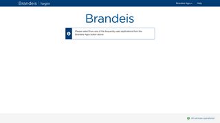 Brandeis login page - Brandeis University