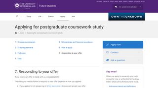 Applying for postgraduate coursework study - UQ Future Students