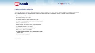 Login Assistance FAQs - US Bank