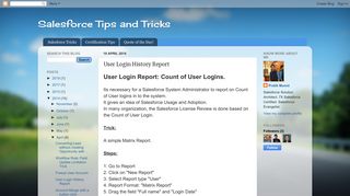Salesforce Tips and Tricks: User Login History Report