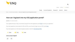 How can I log back into my USQ application portal?: Ask USQ Future ...