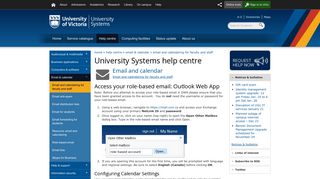 Access your role-based email: Outlook Web App - University of ... - UVic
