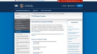 New Servicers Joining VALERI - VA Home Loans