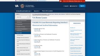 VALERI (VA Loan Electronic Reporting Interface) Historical and ...