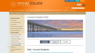 Current Student FAQ | Ventura College