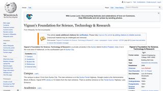 Vignan's Foundation for Science, Technology & Research - Wikipedia
