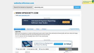 vipsociety.com at WI. vipsociety - Website Informer