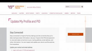 Update My Profile and PID | Alumni Relations | Virginia Tech
