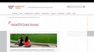 HokieSPA Guest Access | Scholarships and Financial Aid | Virginia Tech