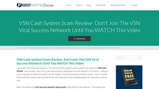 VSN Cash System Scam Review- Don't Join The ... - Prodigy Marketing